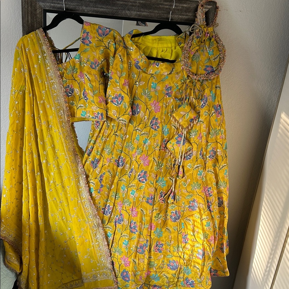 Yellow Floral Lehenga